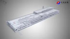 Animación 3D de la línea de recubrimiento por pulverización para carrocerías de automóviles Hozon