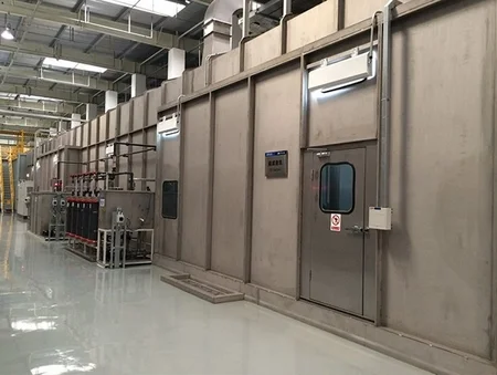 Estructura de la cabina de la sección de enjuague