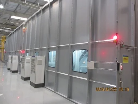 Estructura de la cabina o stand de la sección electrorecubrimiento