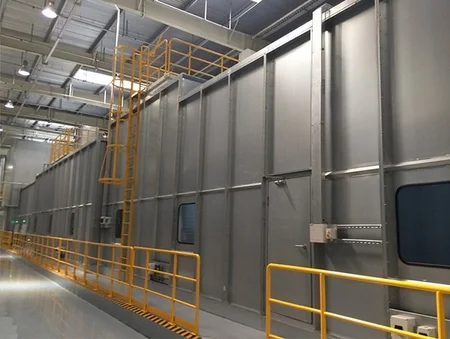 Estructura de la cabina de la sección de prevención del polvo